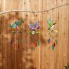 Accent Plus Glass Leaves Colorful Wind Chimes - Butterfly