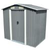 vidaXL Garden Storage Shed Gray Metal 80.3"x52"x73.2"