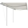 vidaXL Automatic Retractable Awning with Posts 9.8'x8.2' Cream