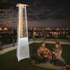 42; 000 BTU Stainless Steel Pyramid Patio Heater With Wheels