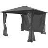 vidaXL Gazebo with Curtain Anthracite Aluminum 118.1" x 118.1"