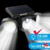 Solar Flood Light Outdoor 218 LED 2000LM; 6500K - 270Â¬âˆžAdjustable 3 Heads Solar Light; Motion Sensor 26ft; Waterproof IP65 Solar Powered