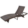 193*68*33cm S Shape Iron Frame Brown Gradient Beige Cushion Woven Rattan Bed