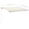 vidaXL Automatic Retractable Awning with Posts 9.8'x8.2' Cream