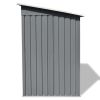 vidaXL Garden Shed Gray Metal 74.8"x48.8"x71.3"