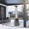 Outdoor Patio Heater, Pyramid Standing Gas LP Propane Heater With Wheels 87 Inches Tall 42000 BTU For Commercial Courtyard (Silver)