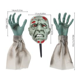 Halloween Scary Doll Horror Decoration To Insert Large Swing Ghost New Voice Control Decoration Outdoor Home Garden Scary Props (Ships From: China, Color: Basic)