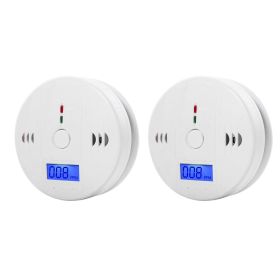 LCD CO Sensor Carbon Monoxide Detector 85dB Sound Independent CO Poisoning Warning Alarm Detector Meter Kitchen Fireplace Indoor (Ships From: CN, Color: 2PCS)