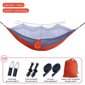 Sleeping hammock Outdoor Parachute Camping Hanging Sleeping Bed Swing Portable Double Chair wholesale (Ships From: China, Color: Upgrade orange gray)