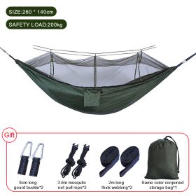 Sleeping hammock Outdoor Parachute Camping Hanging Sleeping Bed Swing Portable Double Chair wholesale (Ships From: China, Color: Upgrade army green)