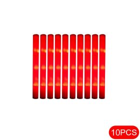 10Pcs Glow Sticks Bulk Colorful LED Foam Stick Cheer Bar Party Foam Glitter Glow Sticks Portable Luminous Atmosphere Party Props (Color: Always light-red, size: 10pcs)