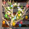 Glowing Easter Wreath Decor DIY Rattan Wreath Colorful Rabbit Bunny Eggs Happy Easter Party Decoration For Home Party Supplies